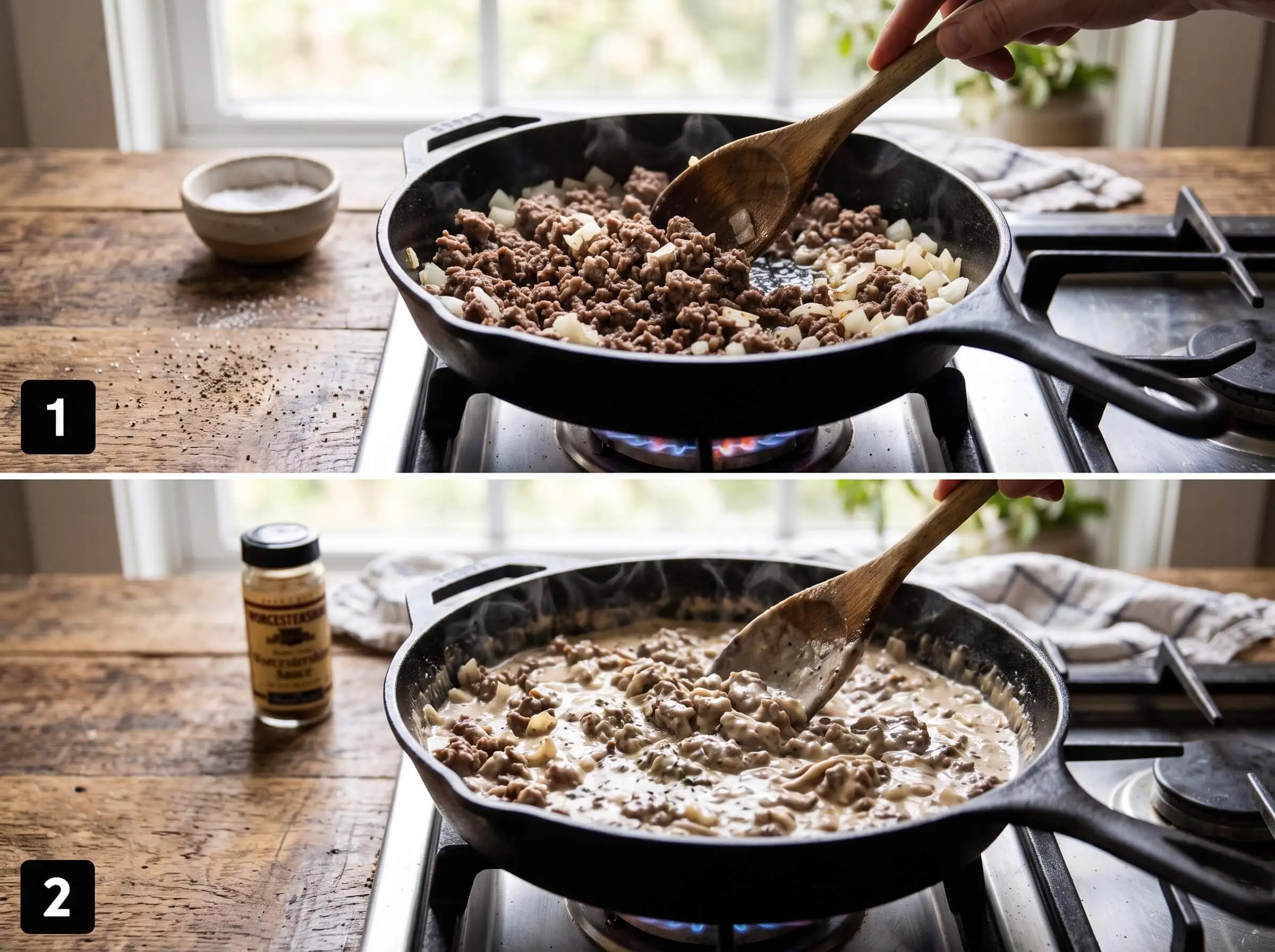 hamburger potato casserole Brown and Season the Beef
