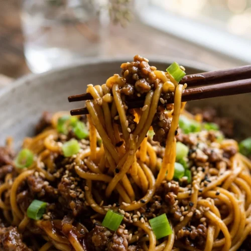 mongolian ground beef recipe final dish