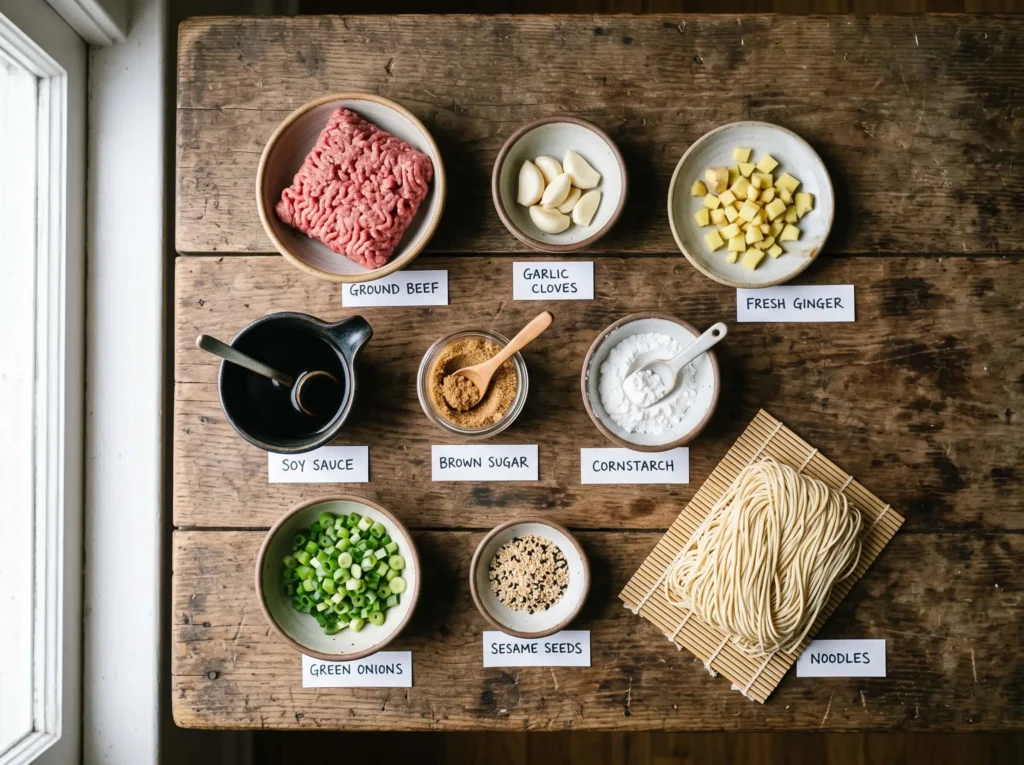 mongolian ground beef recipe Ingredients