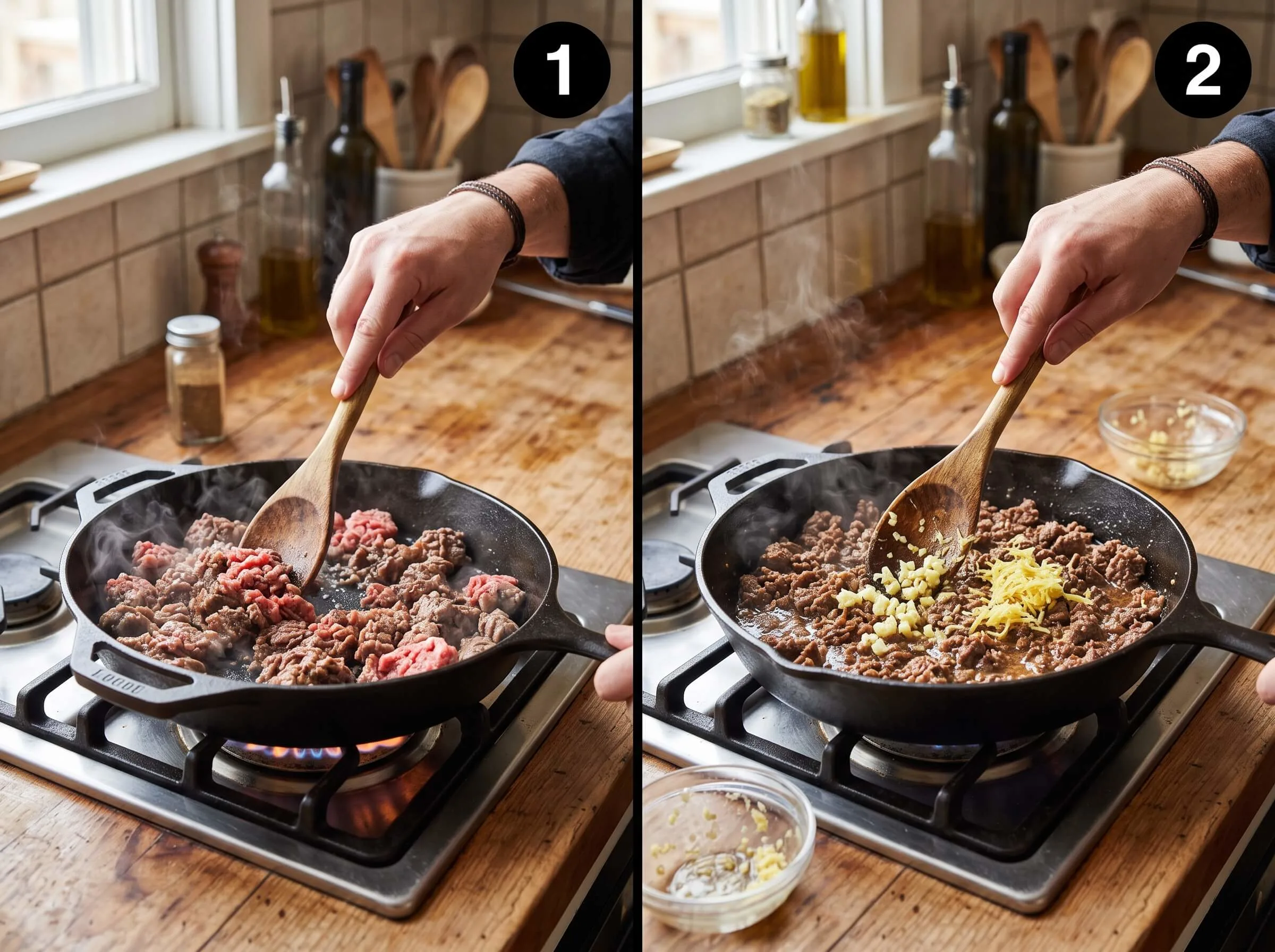 mongolian ground beef recipe Brown the Beef