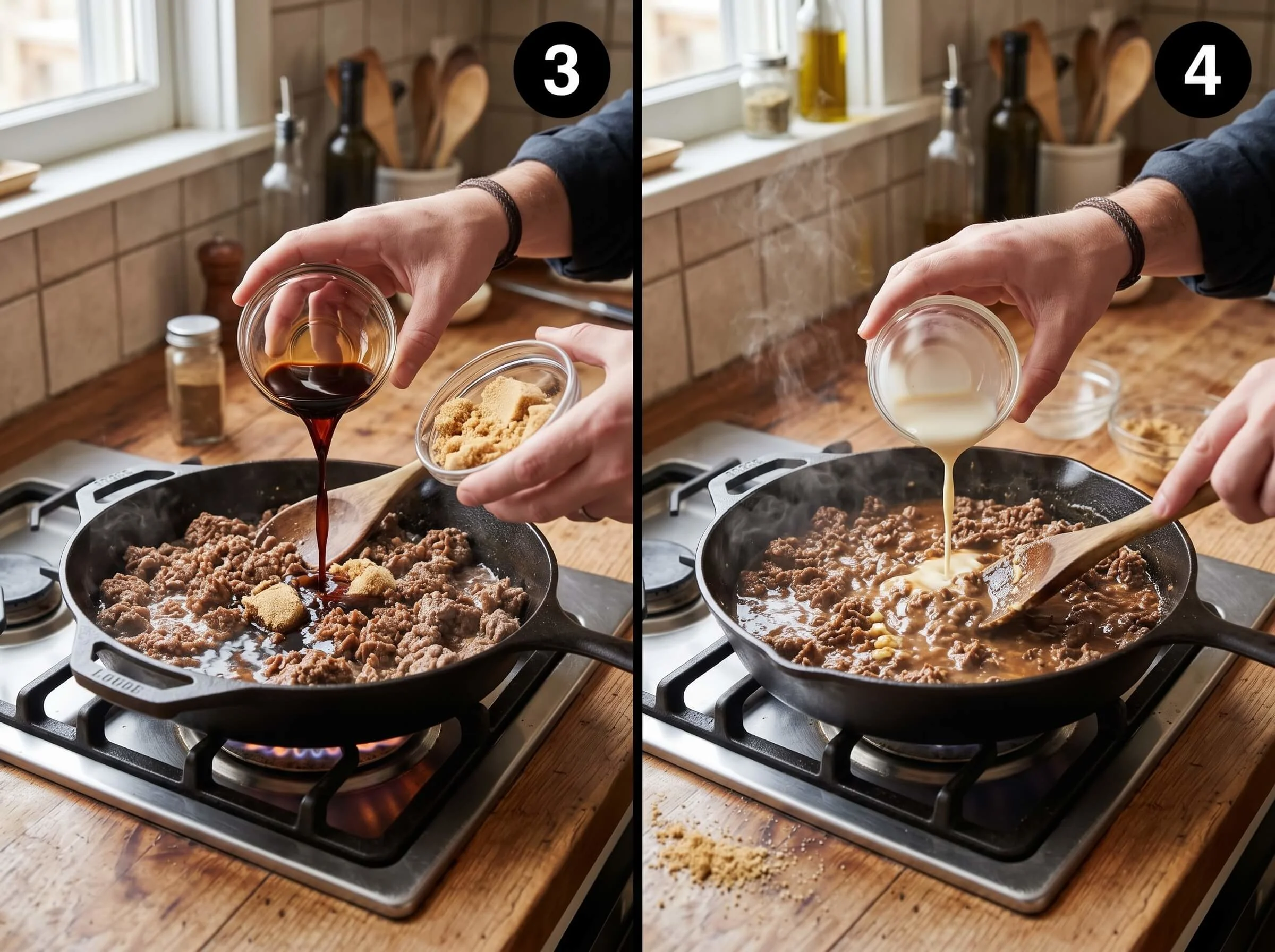 mongolian ground beef recipe Make and Thicken the Sauce