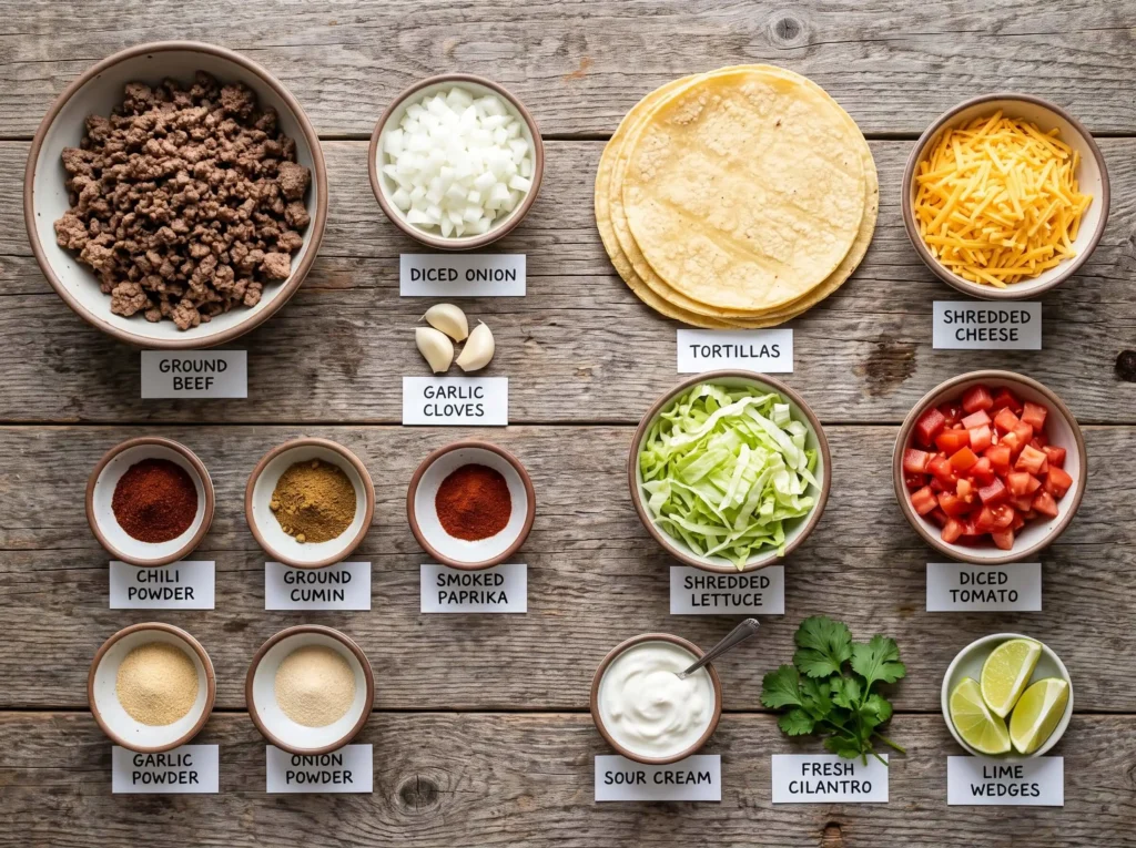 ground beef taco recipe Ingredients