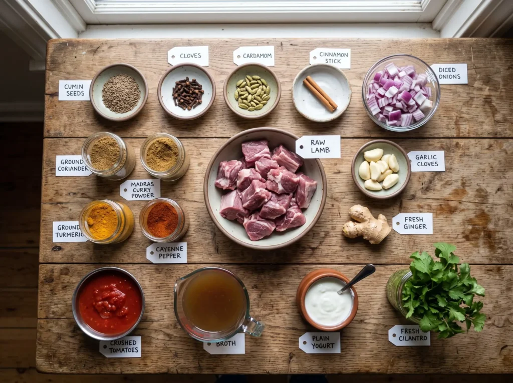 lamb curry Ingredients