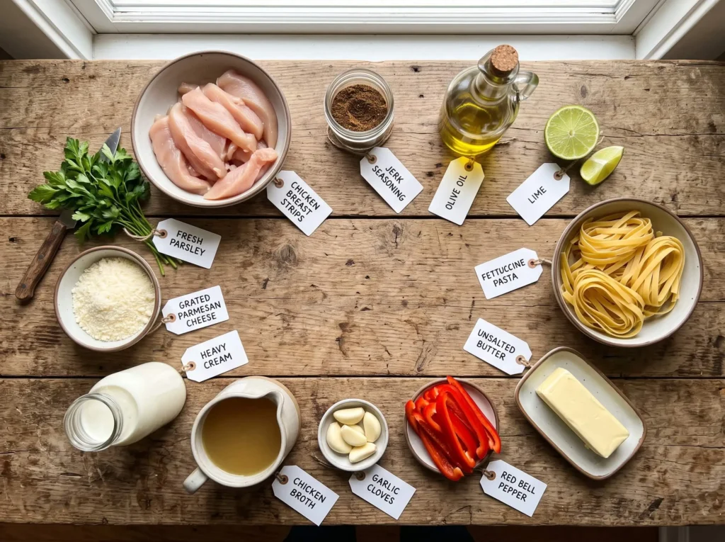 jerk chicken pasta Ingredients