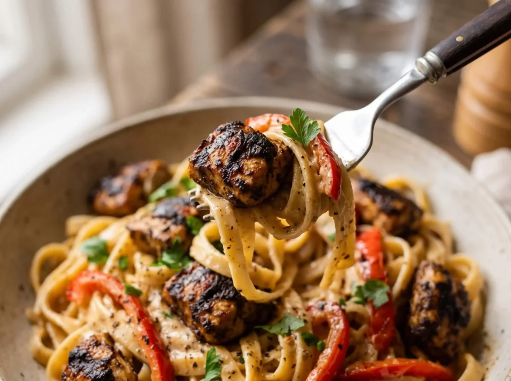 jerk chicken pasta final result