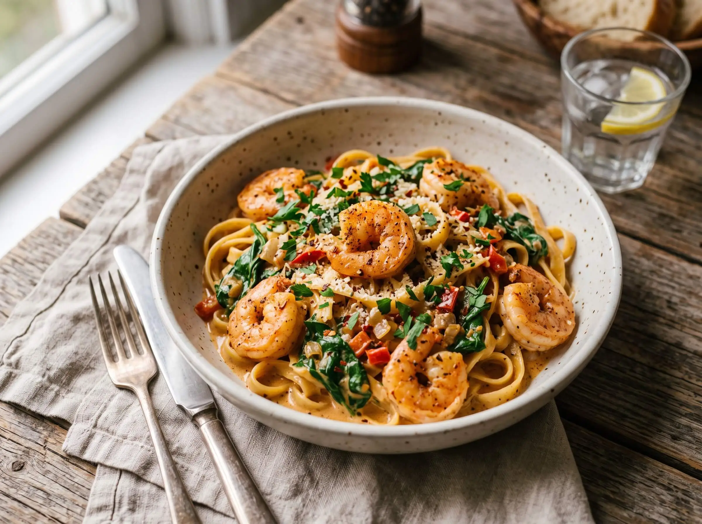 cajun shrimp pasta main dish