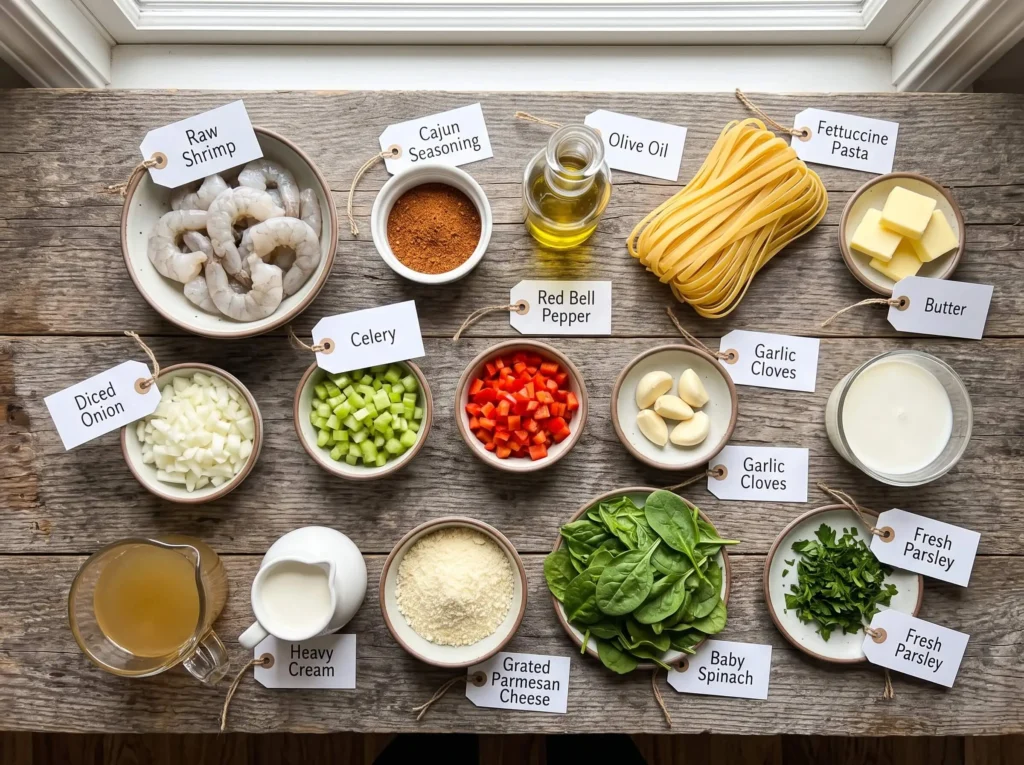 cajun shrimp pasta Ingredients