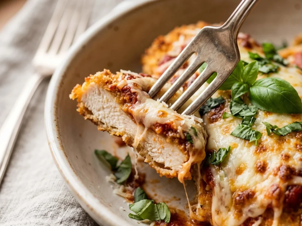baked chicken parmesan recipe final result