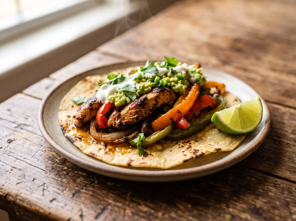 chicken fajita recipe final result