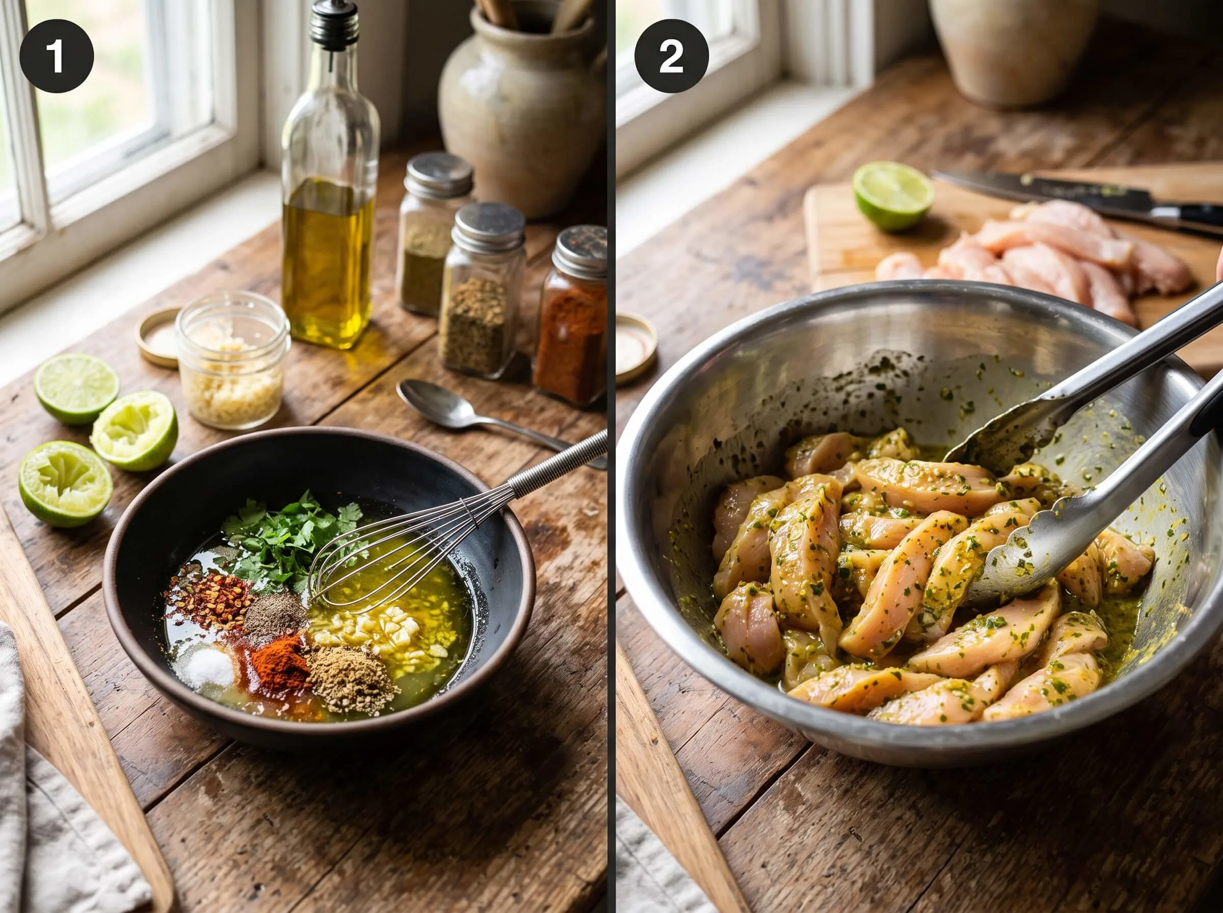 chicken fajita recipe Marinate the Chicken