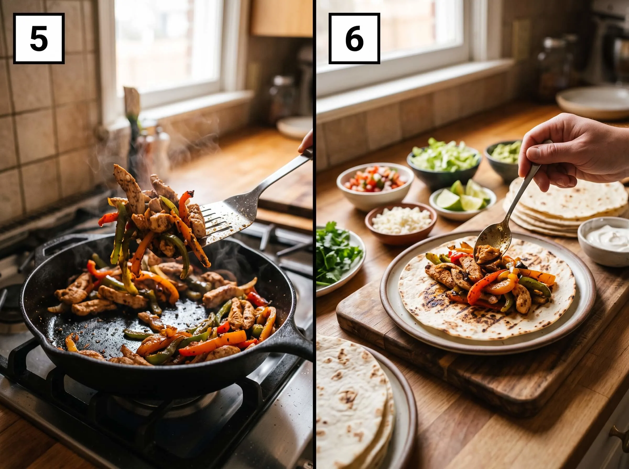 chicken fajita recipe Combine and Serve