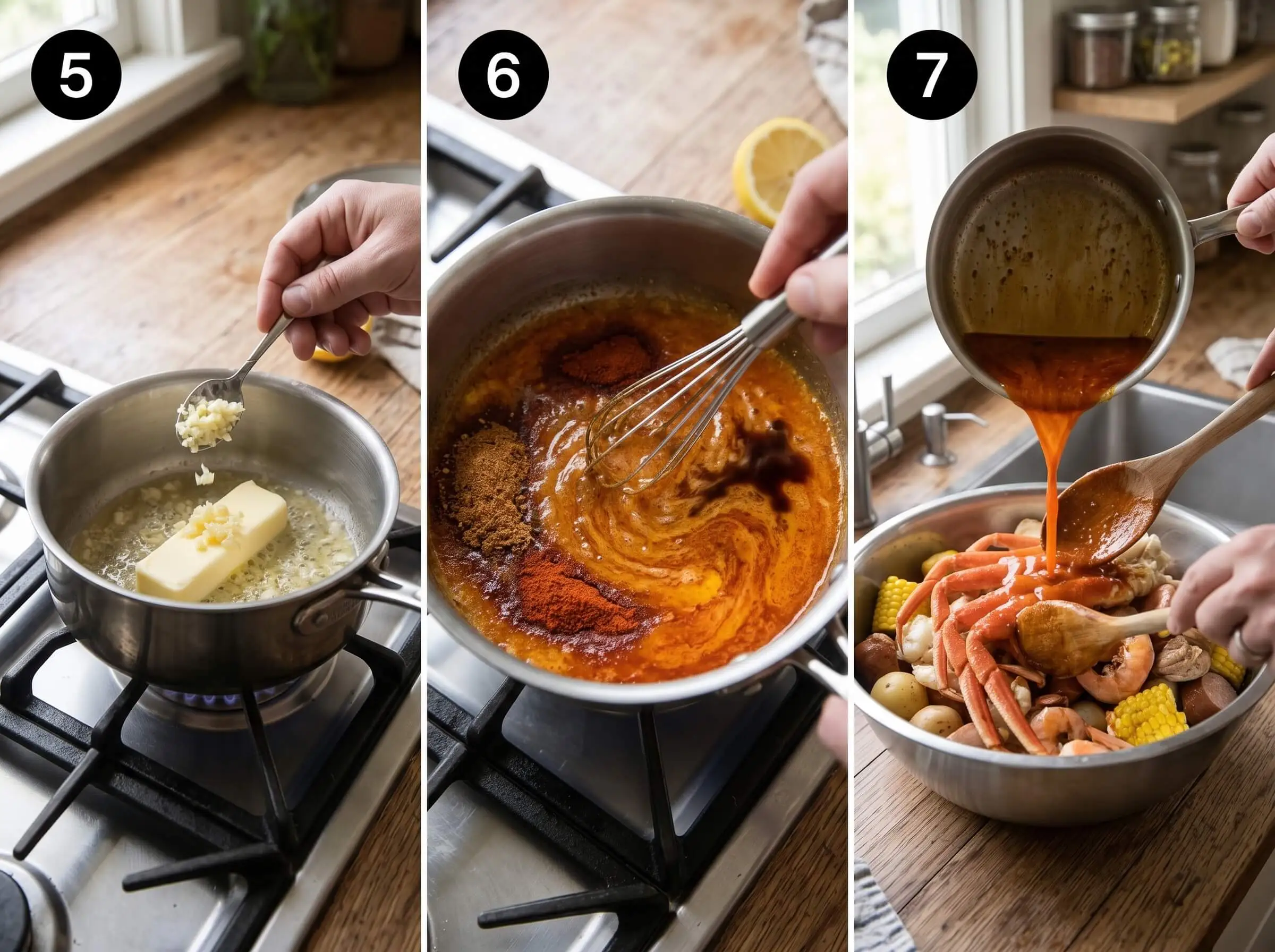 cajun seafood boil recipe Make the Sauce and Toss Everything Together