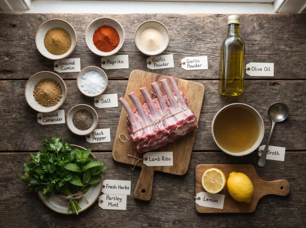 lamb ribs Ingredients