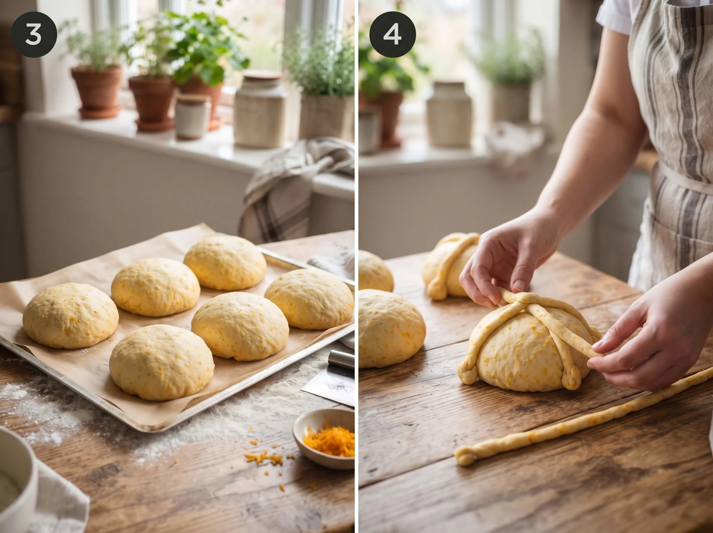 pan de muerto recipe: Shape the Bread and Bone Decorations