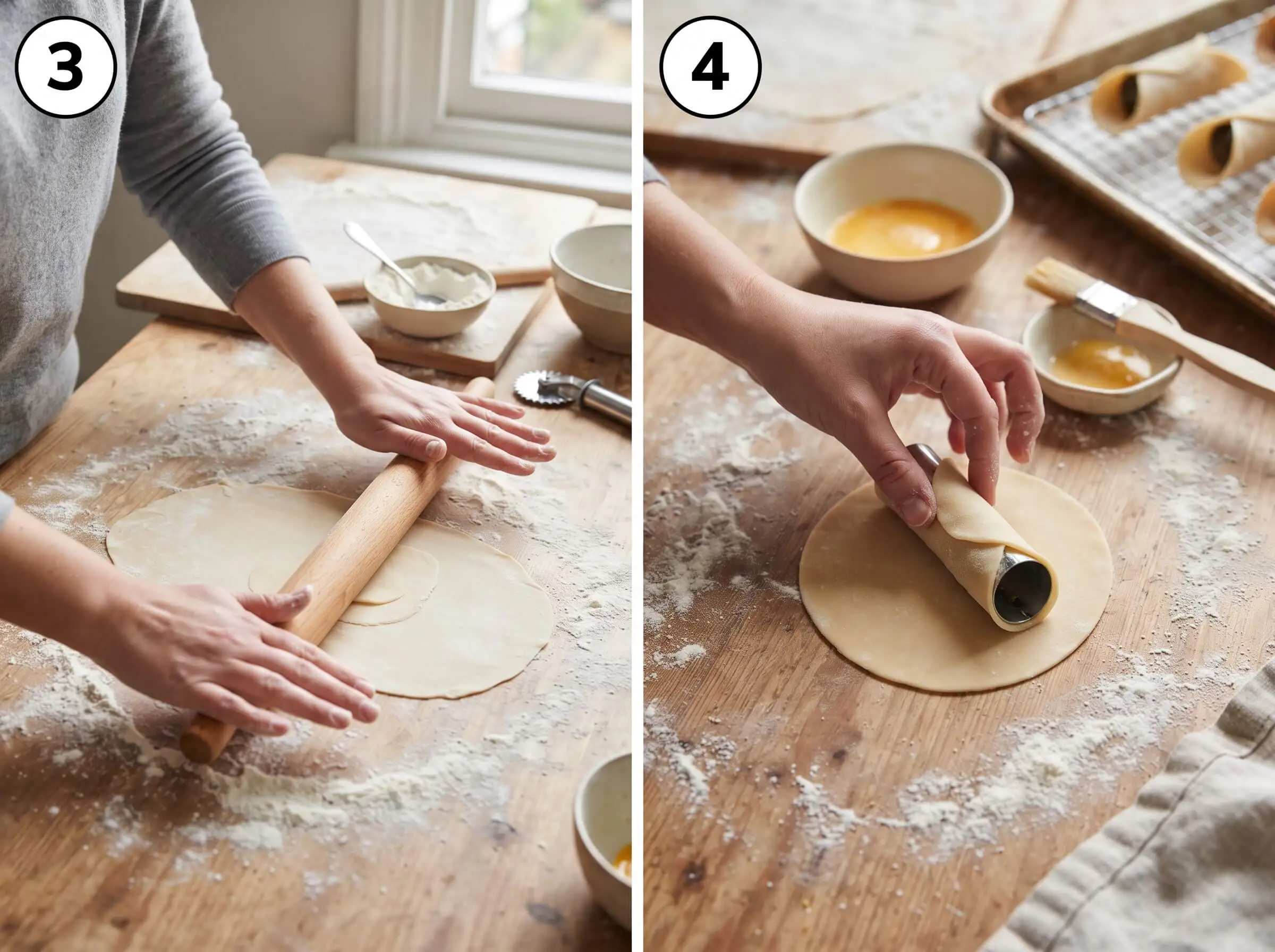 cannoli recipe Roll and Shape the Shells