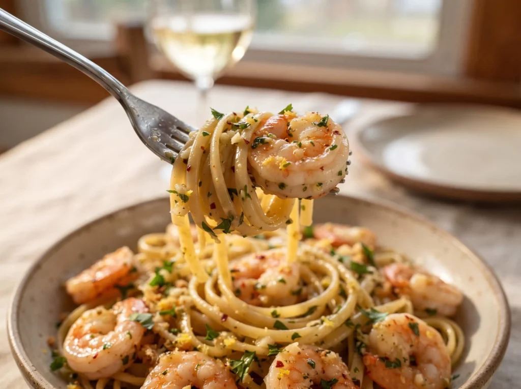 easy shrimp scampi recipe final result