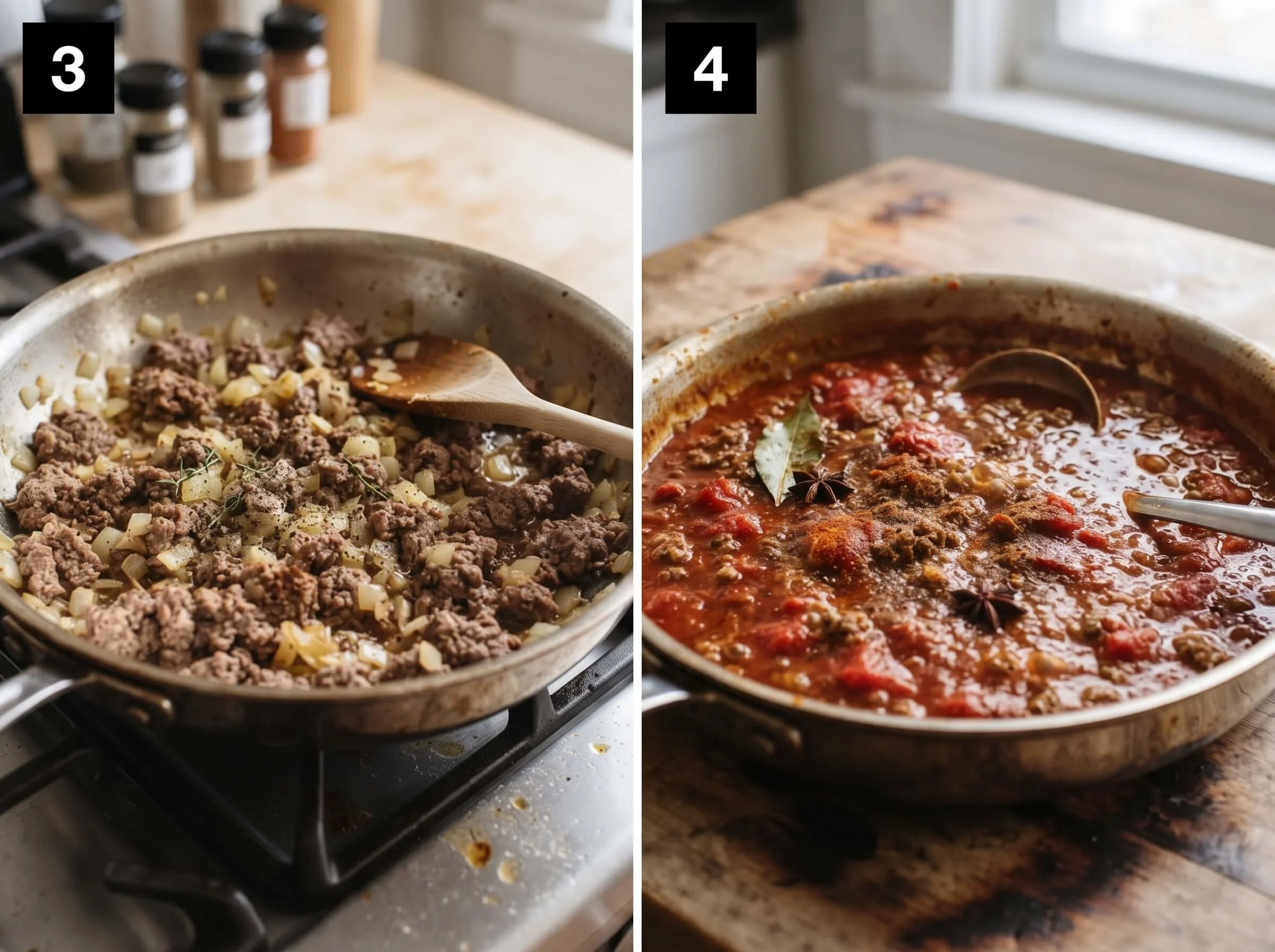 moussaka recipe Build the Meat Sauce