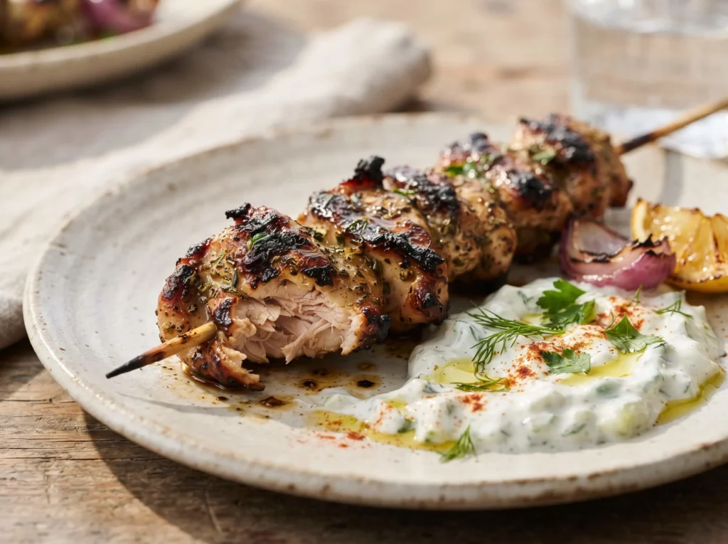 chicken souvlaki final result