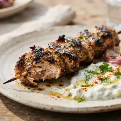 chicken souvlaki final result