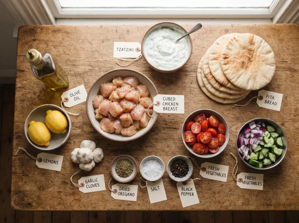 chicken souvlaki Ingredients