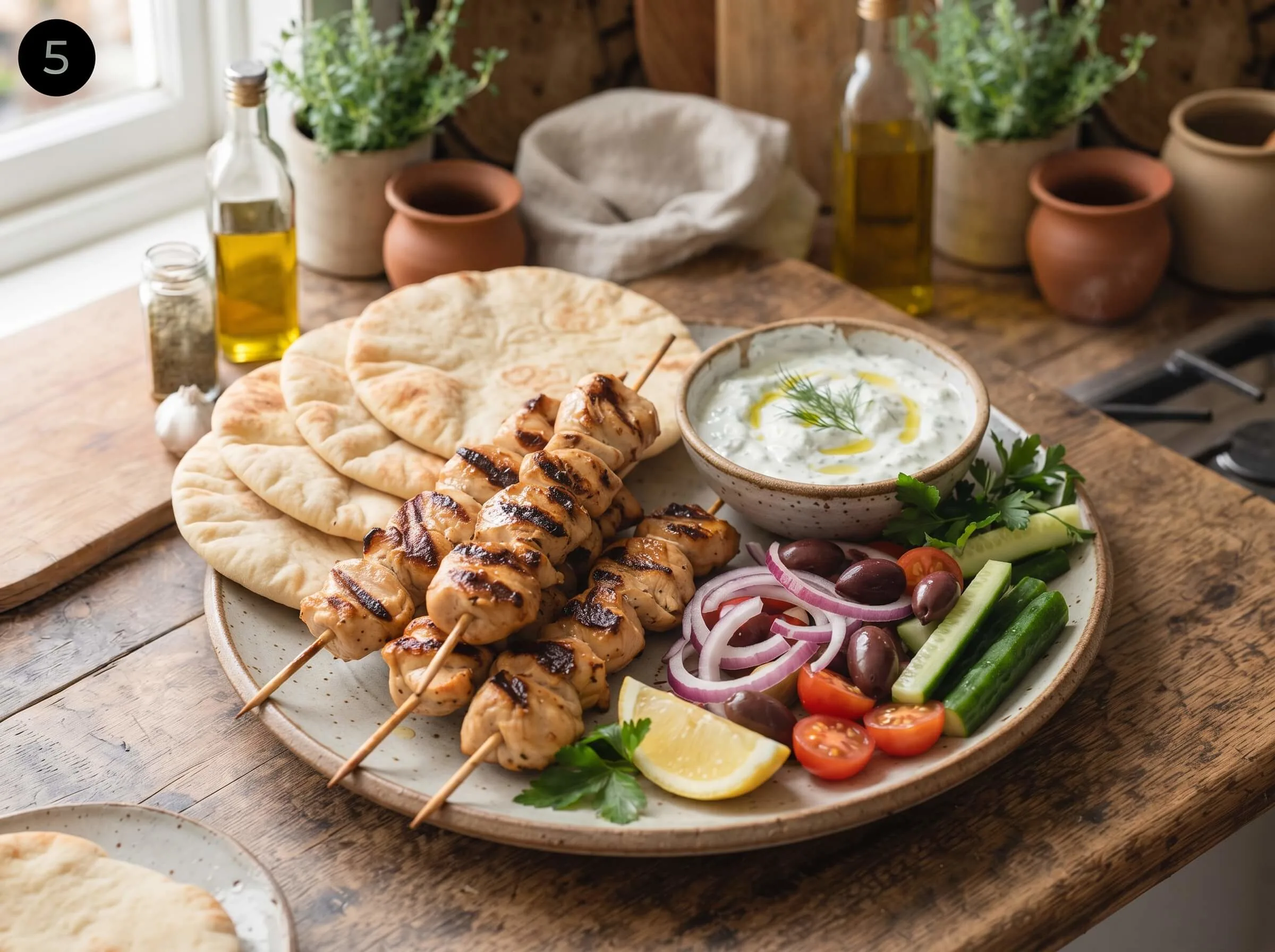 chicken souvlaki Skewer and Grill the Chicken