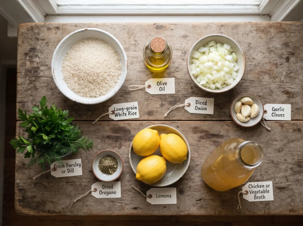 greek rice Ingredients