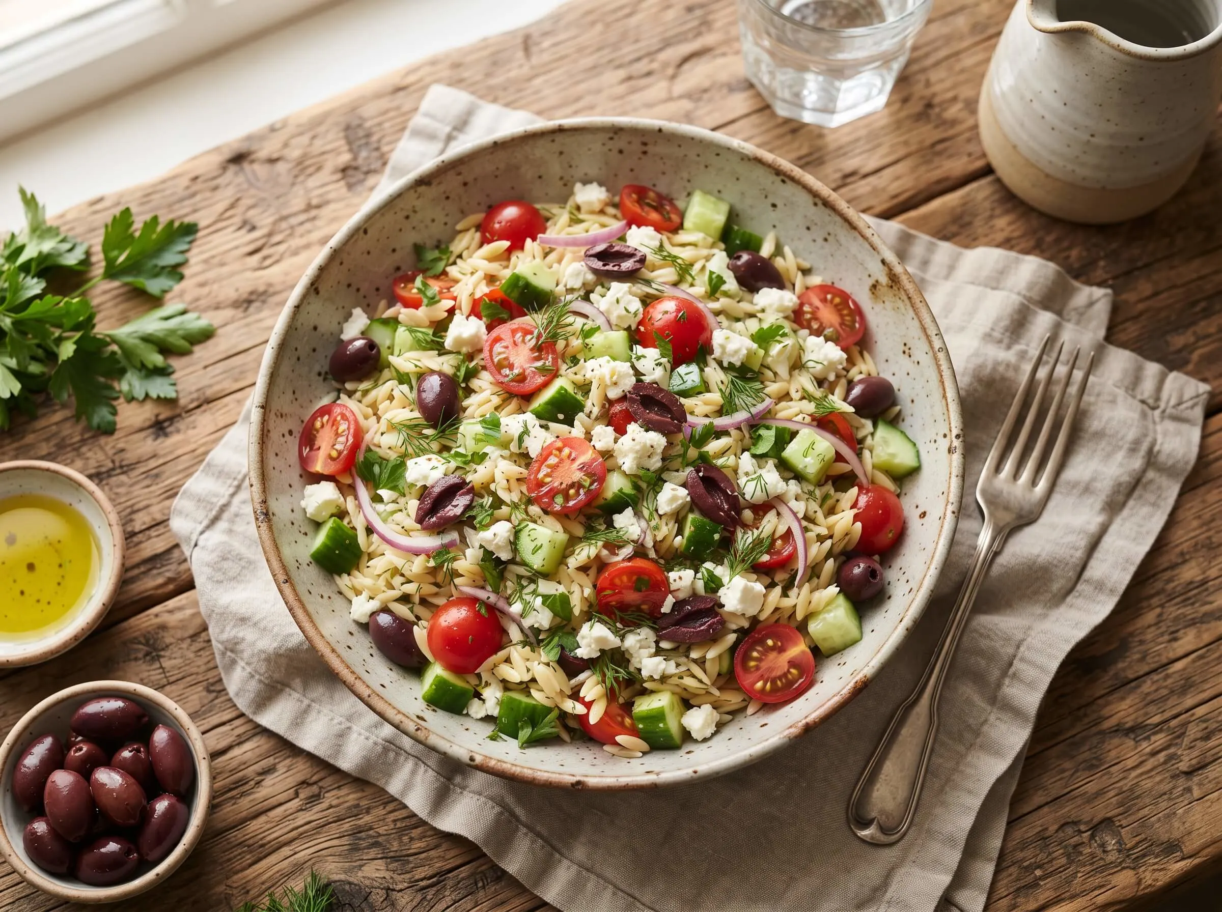 greek orzo salad main dish