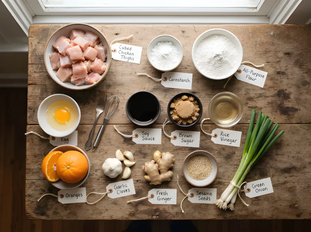 orange chicken recipe Ingredients