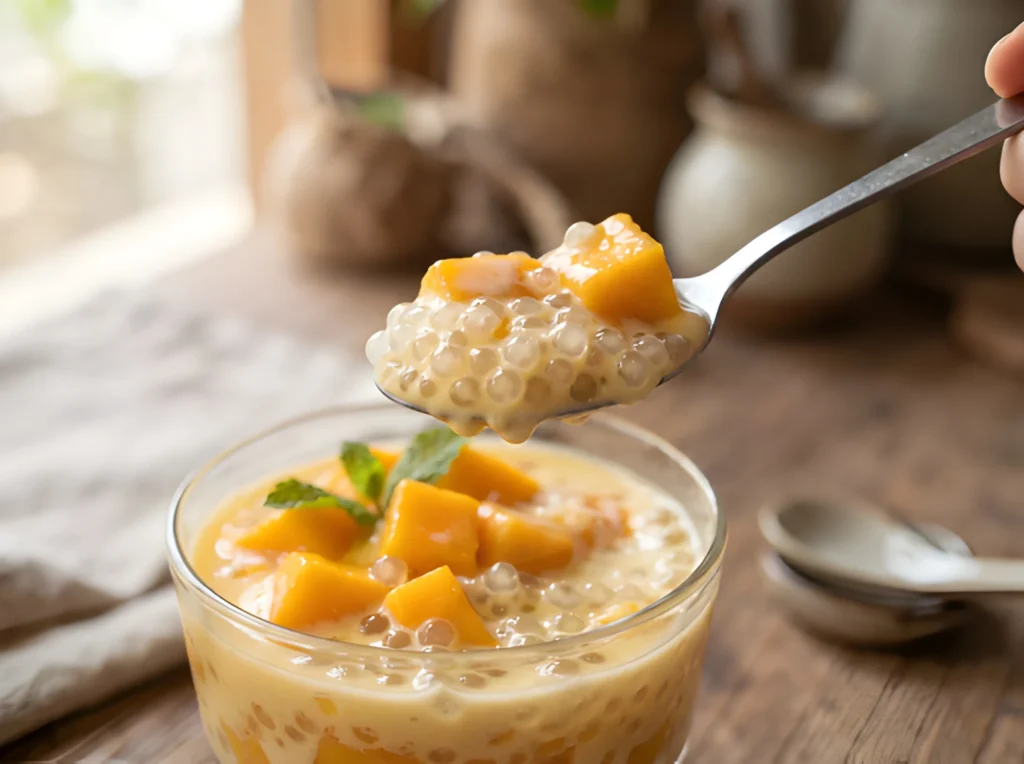 mango sago recipe final result