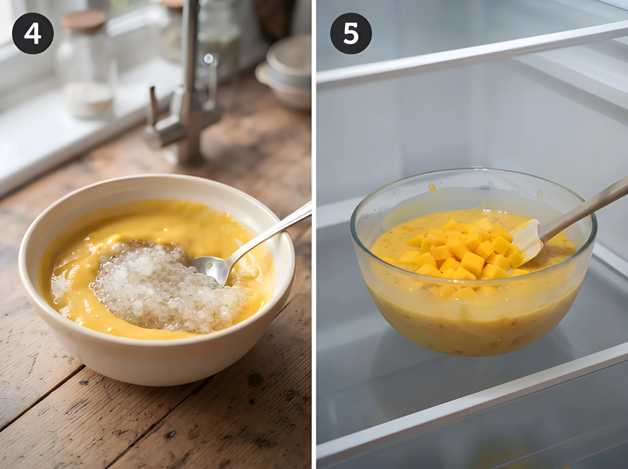 mango sago recipe Combine and Chill