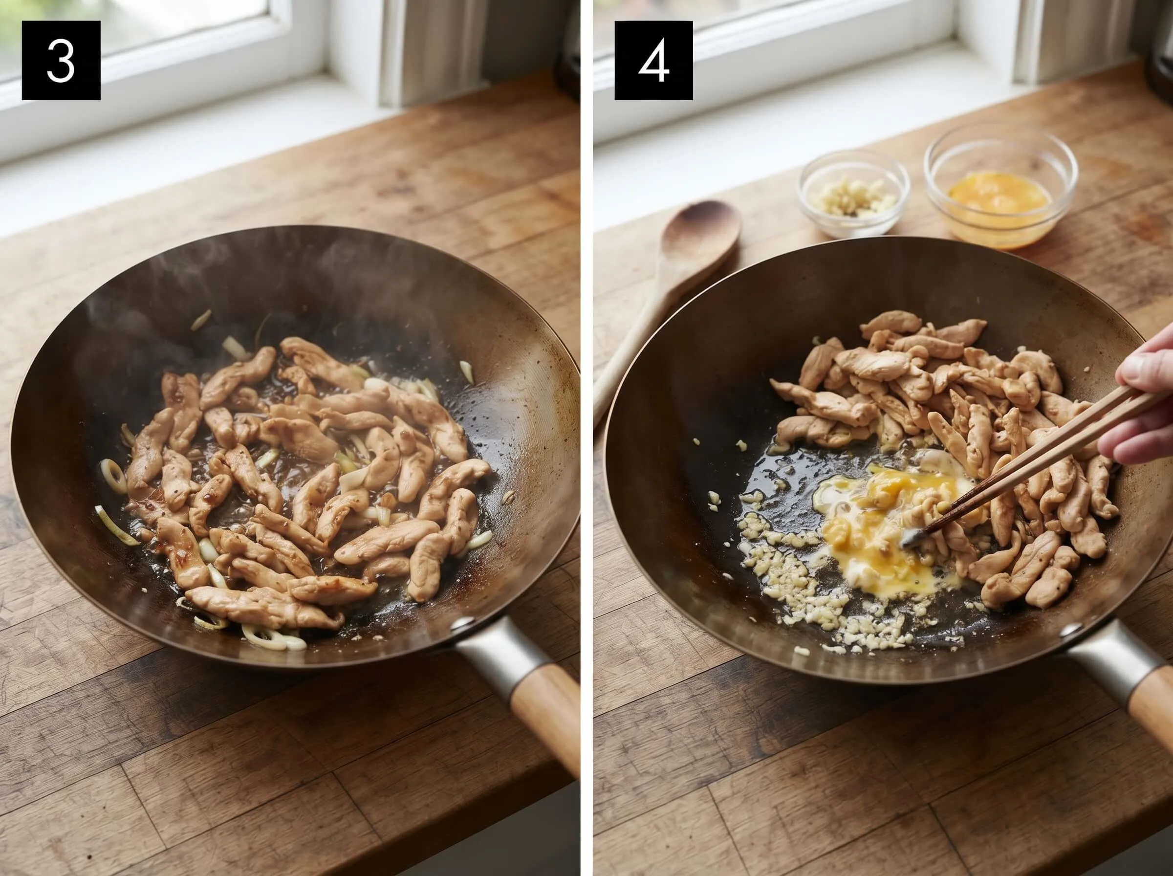 pad thai recipe Stir-Fry the Chicken and Aromatics