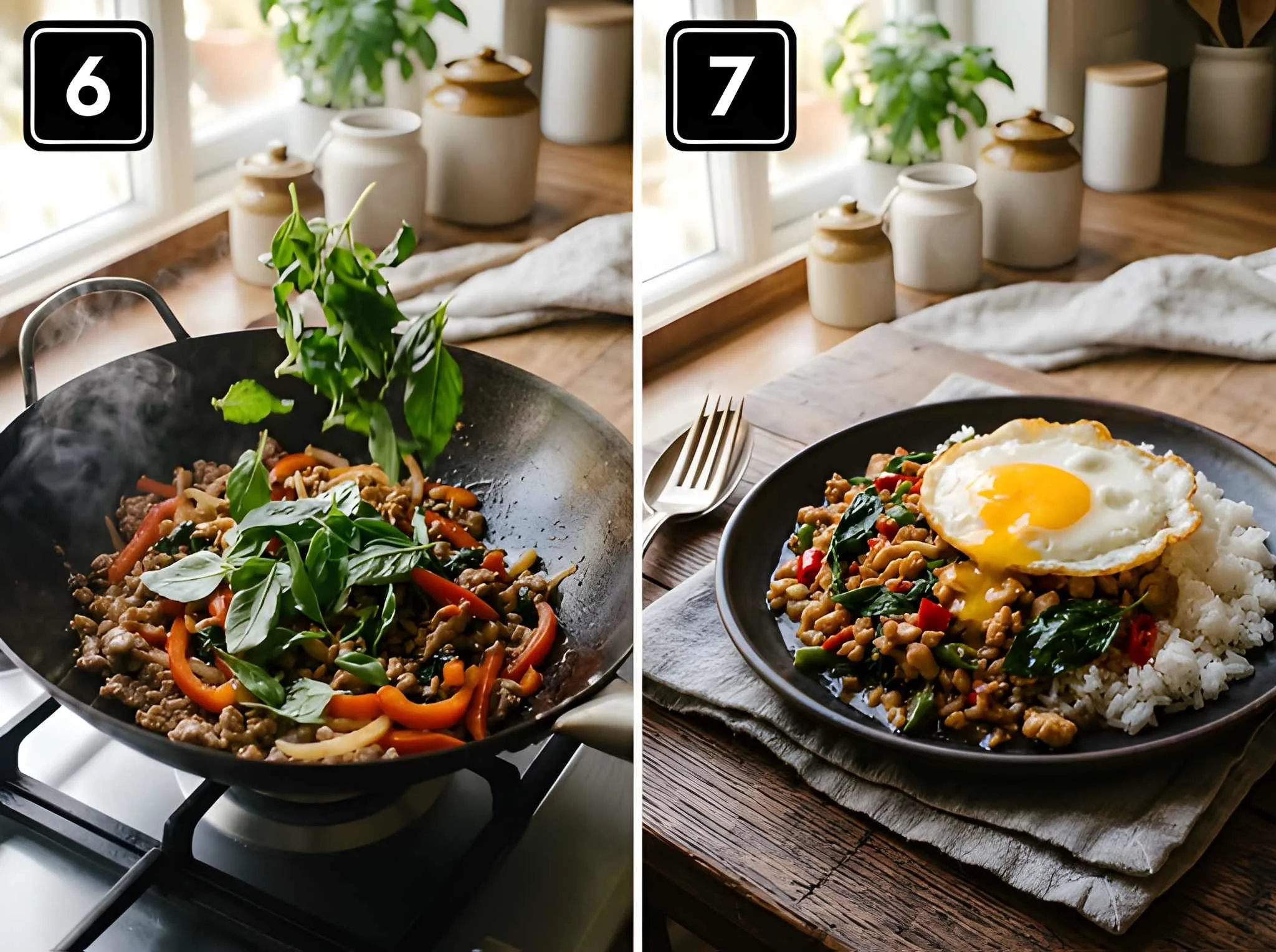 pad kra pao recipe Add the Basil and Serve