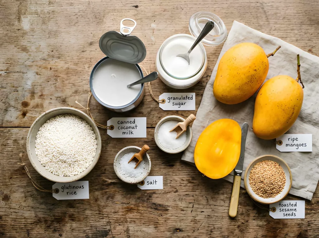mango sticky rice recipe ingredients
