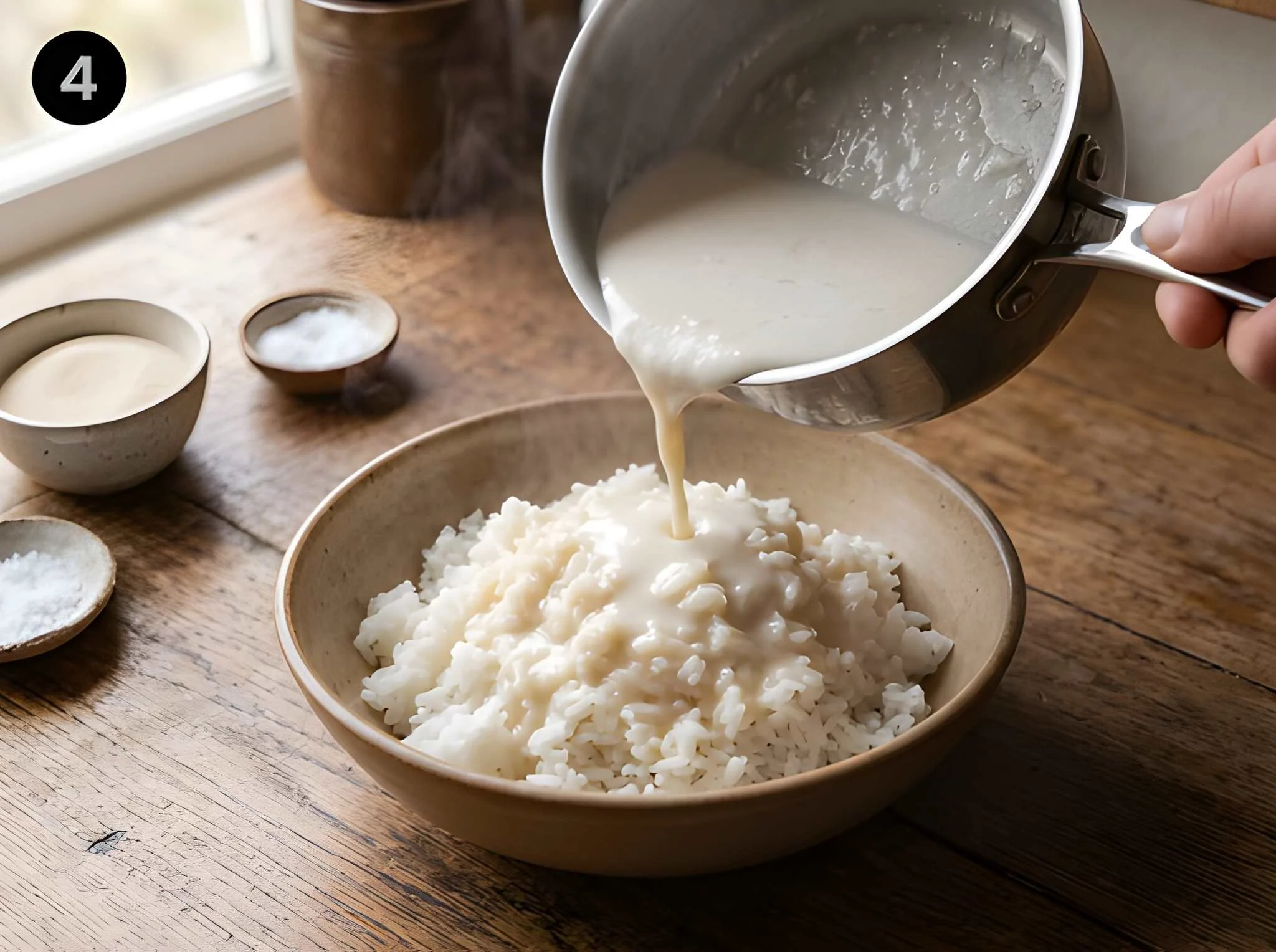 mango sticky rice recipe Soak the Rice in Coconut Sauce
