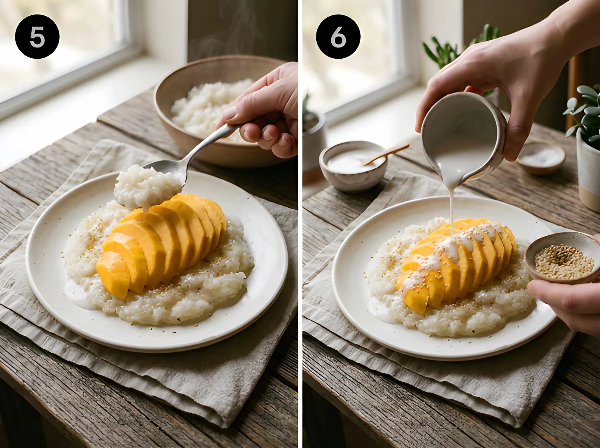 mango sticky rice recipe Assemble and Serve