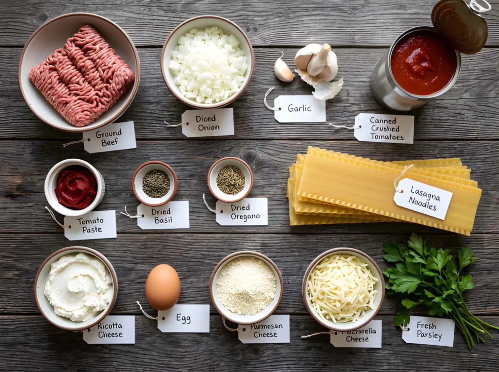 lasagna recipe ingredients