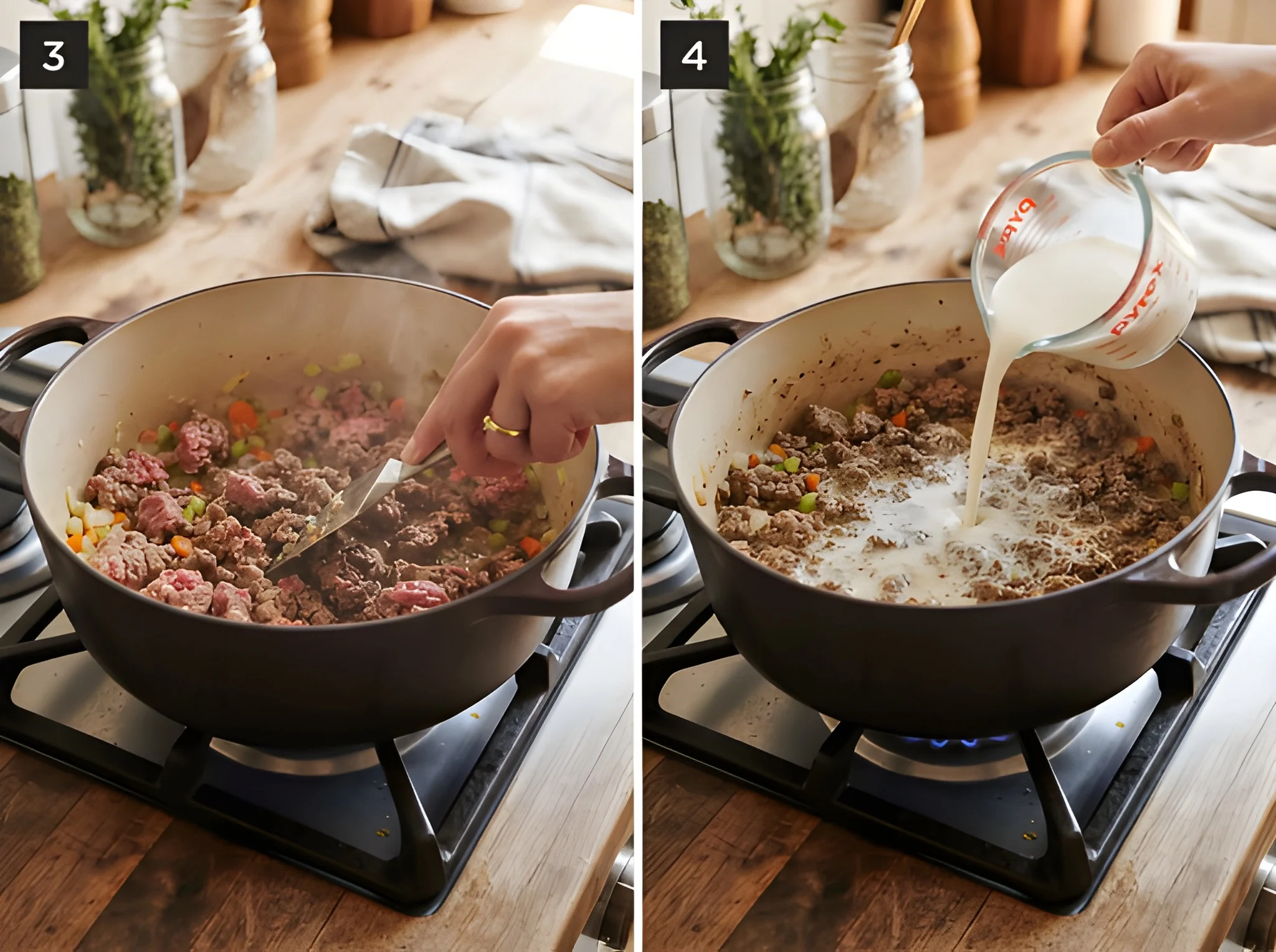 bolognese recipe Brown the Beef and Add the Milk