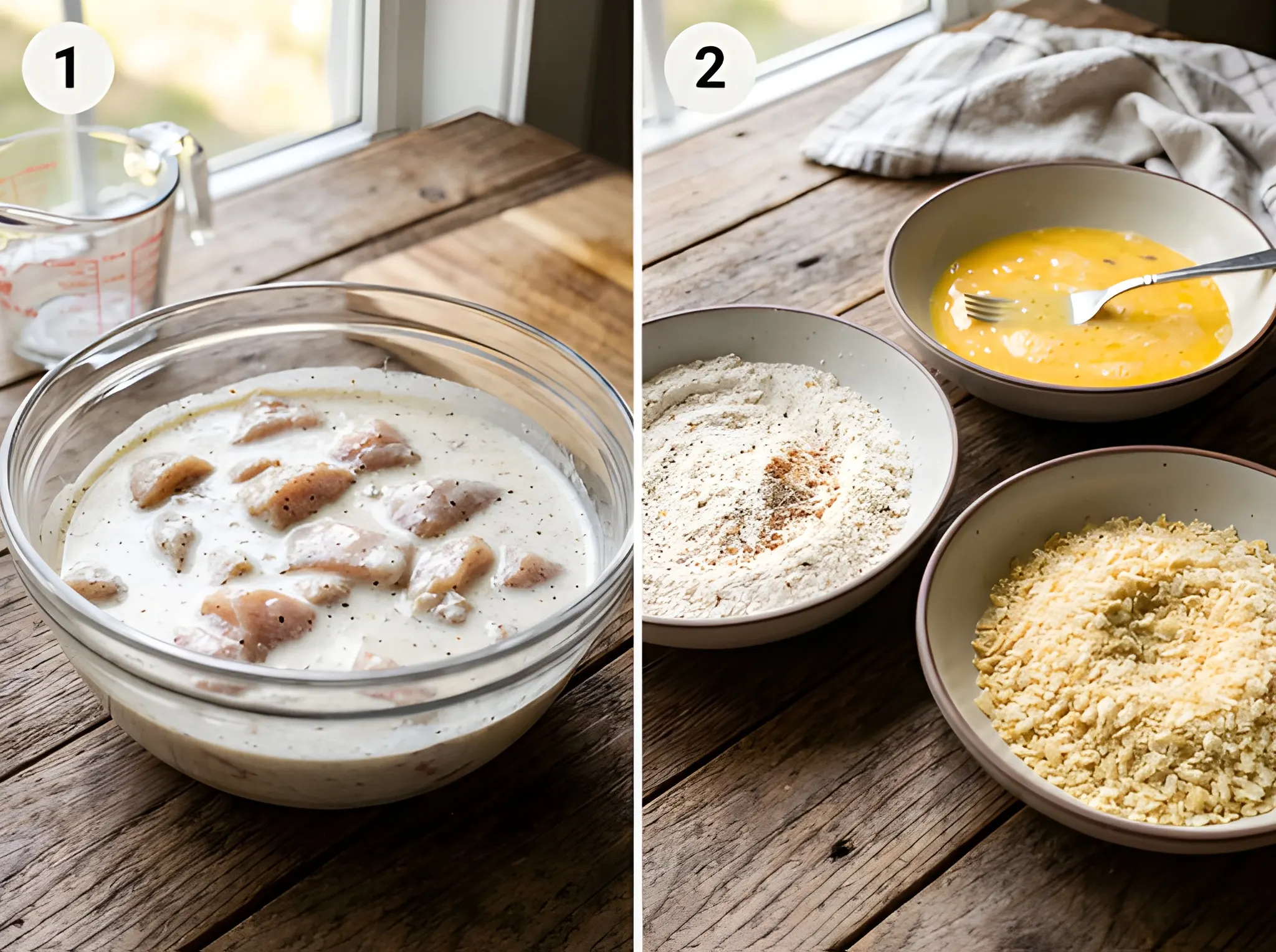 Simple chicken nugget recipes Cut and Soak the Chicken